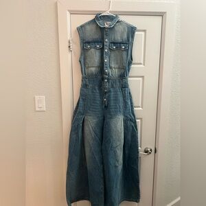 Sleeveless Denim Jumpsuit